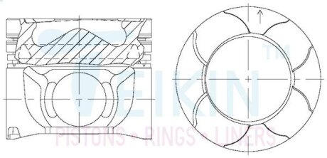 Поршни +0.50mm alfin gallery 4n15 mitsubishi l200/pajero sport TEIKIN 43301AG050