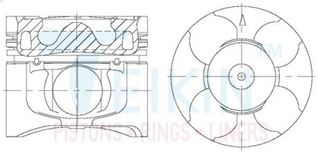 Поршни +0.25mm alfin gallery 4d56t mitsubishi l200/pajero sport TEIKIN 43678AG025