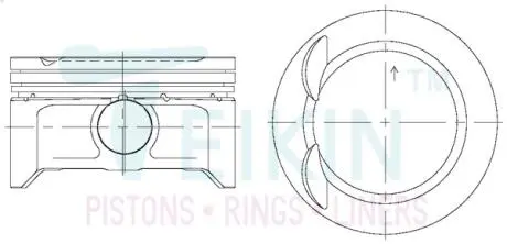 Поршень с пальцем (к-кт на двигатель) (1110b365), TEIKIN 43694-100