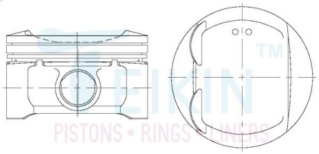 Поршень з пальцем (к-кт на двигун) 84/4cyl/1.2-1.2-2(mr18de) (a2010-ed800), TEIKIN 44340-050