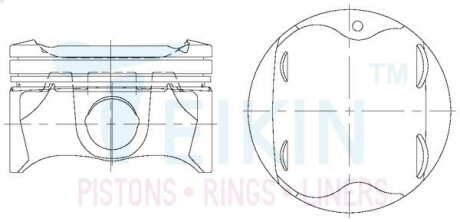 Поршень з пальцем (к-кт на двигун) mra8de (12010-3rc0b), TEIKIN 44358-STD