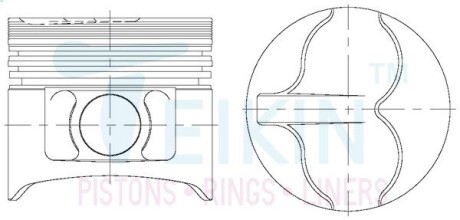 Поршень з пальцем (к-кт на двигун) alfin 84.5/4cyl/2.0-2-3(cd20) (12010-57j00), TEIKIN 44602A-050