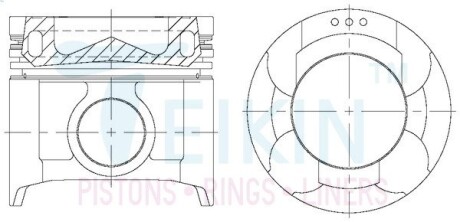 Поршня двигуна std (кол-т на двигун, з масляною галереєю та алфіновою вставкою nissan yd22ddt eti) TEIKIN 44685AGSTD