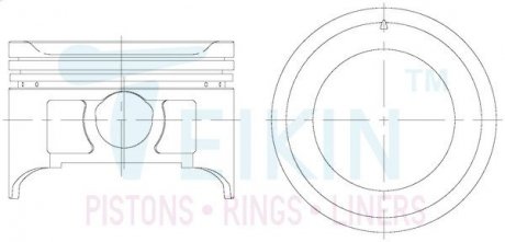 Поршень з пальцем (к-кт на двигун) 84/4cyl/1.2-1.5-2.5(j20a) (12100-65811), TEIKIN 45133-100 (фото 1)
