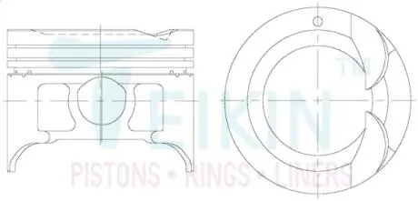 Поршня двигателя std (комплект на двигатель) TEIKIN 45656STD