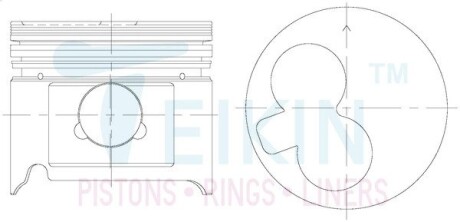 Поршень з пальцем (к-кт на двигун) alfin 94/6cyl/2.0-2-4(1hz,1pz) (13101-17010), TEIKIN 46257A-STD