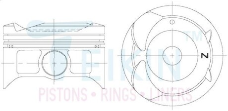 Поршень с пальцем (к-кт на двигатель) 75/4cyl/1.2-1.2-2(1nzfe) (13101-21030), TEIKIN 46332-STD