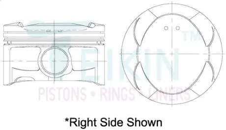 Поршень с пальцем (к-кт на двигатель) 87.5/6cyl/1.2-1.2-2(3gr-fe) (13301-31050(r)), TEIKIN 46386-STD