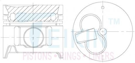 Поршень з пальцем (к-кт на двигун) 86/4cyl/2-2-3(3c,3ct) (13101-64150), TEIKIN 46629-050