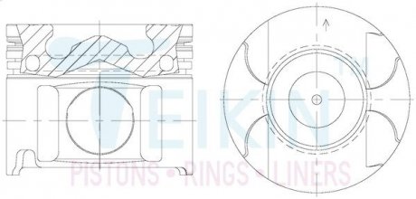 Поршень с пальцем (к-кт на двигатель) alfin galary 96/4cyl/2-1.5-3(1kd-ftv) (13101-30020), TEIKIN 46675AG-100