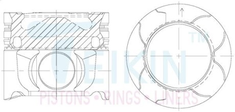 Комплект поршней 4шт. Toyota 2adfhv +0.5mm TEIKIN 46679AG050