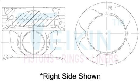 Поршні ремонт +0.25mm 1vd-ftv 4,5 дизель land cruiser 200, lexus lx450d TEIKIN 46691AG025