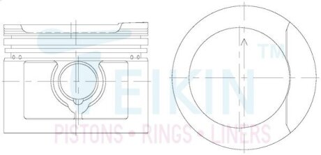 Поршень з пальцем +0.50 мм (к-кт двигуна), VAG E-II, ABS, KAT, DS, DX TEIKIN 48110-050