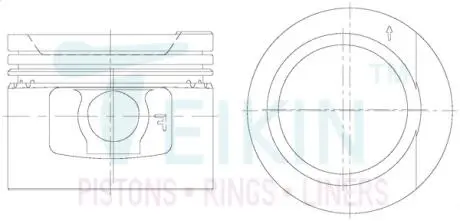 Поршень с пальцем +0.75 мм (к-кт на двигатель), VAG ADD, ABS, ACC, ADZ, AAM, ANN, ADF TEIKIN 48216-075