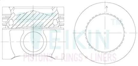 Поршень с пальцем (к-кт на двигатель) vento alfin gallery, TEIKIN 48220AG-050