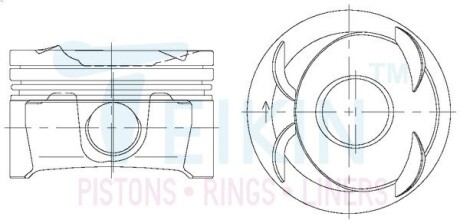 Поршень двс std (4шт.+пальці) vw golf (12-), tiguan (11-), audi a-4 (11-) (cavd 1.4 turbo) TEIKIN 48221-STD