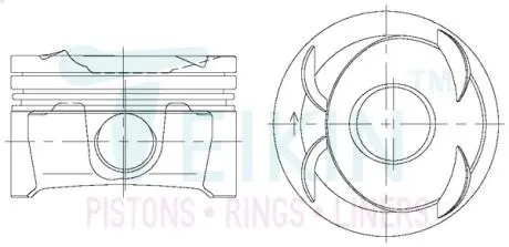 Поршень двс std (4шт.+пальцы) vw golf (12-), tiguan (11-), ауди a-4 (11-) (cavd 1.4 turbo) TEIKIN 48221-STD