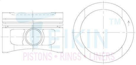Поршень з пальцем (к-кт на двигун) adp/aek/aft (ks: 94 503 700), TEIKIN 48606-STD