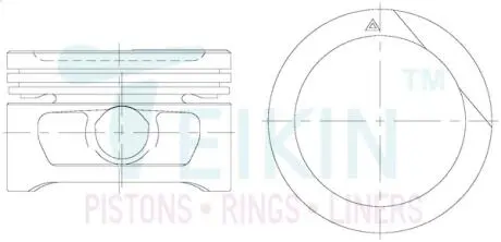 Поршень с пальцем (к-кт на двигатель) (np1014), TEIKIN 49101-050