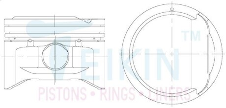 Поршень з пальцем (к-кт на двигун) 82/4cyl/1.2-1.2-2.5(matrix 1.8l) (23410-23610), TEIKIN 51122-STD