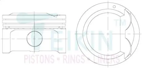 Поршень с пальцем (к-кт на двигатель) 75.5/4cyl/1.2-1.2-2(attitude) (23410-26410), TEIKIN 51128-STD