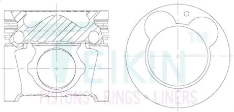 Поршень с пальцем (к-кт на двигатель) alfin galary (23410-2a901), TEIKIN 51150AG-STD