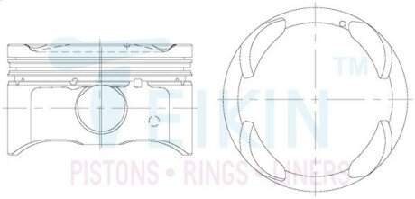Поршень с пальцем +0.50мм (к-кт на двигатель) g4la-ii TEIKIN 51157-050