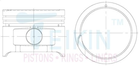 Поршень з пальцем (к-кт на двигун) 71.5/4cyl/1.5-1.5-3(g4eh,x3) (23410-22360), TEIKIN 51600-STD