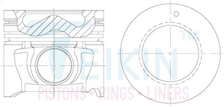 Поршень двс 0.5 (4шт.+пальцы) hyundai 2.0d (d4ea alfin) santa fe (-05), tucson (06-) TEIKIN 51604A-4-050