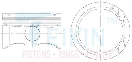 Поршень із пальцем +0.50мм (к-кт на двигун) g4la TEIKIN 51612-050