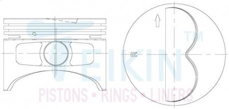 Поршень с пальцем (к-кт на двигатель) 92/4cyl/2-2-4(ea82) (12013-aa030), TEIKIN 55653-050