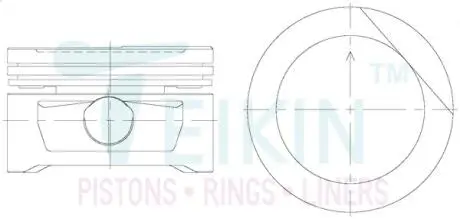 Поршень с пальцем (к-кт на двигатель) 79/4cyl/1.2-1.5-3(1.6 sv,16sv kat, e16 se) (90556605), TEIKIN 56103-050