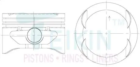 Поршень з пальцем (к-кт на двигун) x 1.6 xe/xel (ks: 94 637 600), TEIKIN 56603-050