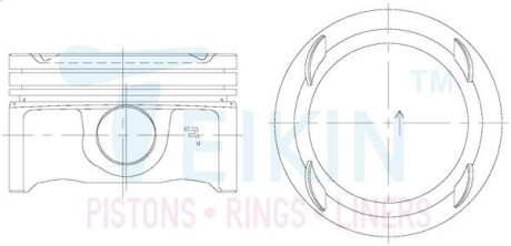 Поршень с пальцем STD (к-кт на двигатель) A14NE, B14NE TEIKIN 58133-STD