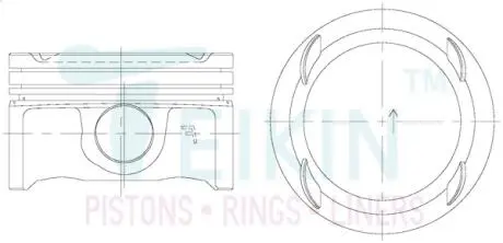 Поршень с пальцем STD (к-кт на двигатель) A14NE, B14NE TEIKIN 58133-STD
