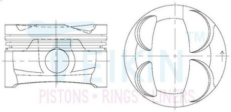 Поршень с пальцем +0.25мм (к-кт на двигатель) ep6c TEIKIN 67108-025