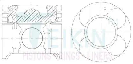 Поршень с пальцем (к-кт на двигатель) actyon 2.0l alfin gallery (6640302817), TEIKIN 69101AG-STD