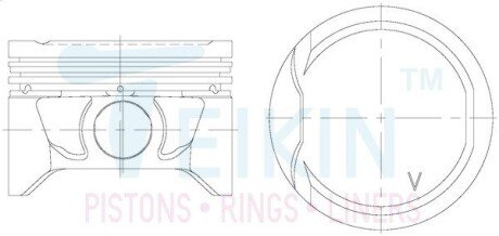 Поршень с пальцем +0.50мм (к-кт на двигатель) k4m TEIKIN 70600-050