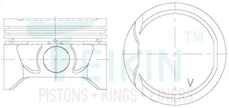 Поршень с пальцем +0.50мм (к-кт на двигатель) k4m TEIKIN 70600-050