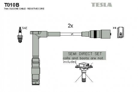 Комплект проводів запалювання TESLA T010B