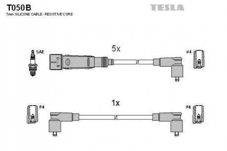 Комплект проводів запалювання TESLA T050B (фото 1)