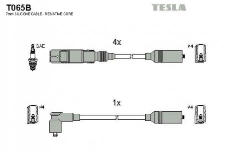 Комплект проводів запалювання TESLA T065B (фото 1)