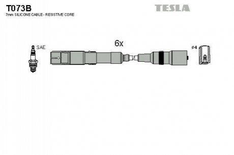 Комплект проводів запалювання TESLA T073B