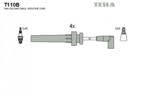 Комплект проводів запалювання TESLA T110B