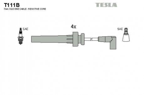 Комплект проводів запалювання TESLA T111B