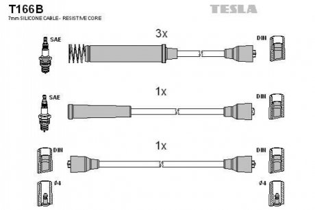 Комплект проводів запалювання TESLA T166B (фото 1)