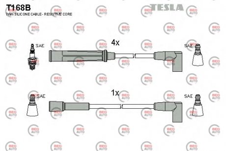 Комплект проводів запалювання TESLA T168B