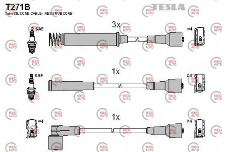 Комплект проводов зажигания TESLA T271B (фото 1)