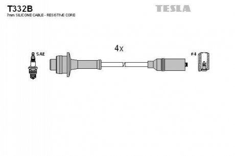 Комплект проводів запалювання TESLA T332B (фото 1)