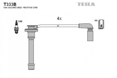 Комплект проводів запалювання TESLA T333B (фото 1)